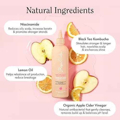 Rizos Curls Apple Cider Vinegar Scalp & Hair Rinse, Clarifies to Remove Product Buildup, Balance Oils, Revive Hair & Scalp, Enhances Softness & Shine, 10 oz thumbnail 3