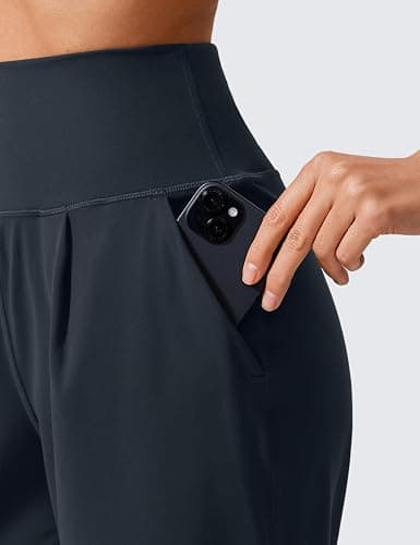 CRZ YOGA Butterlift Ankle Yoga Pants for Women 27" - 7/8 Tapered Front Pleated for Lounge Travel with Pockets thumbnail 4