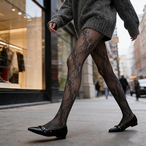 Zhixifan 3 Paar Netzstrumpfhosen Damen, Sexy Strumpfhosen Damen Schwarz mit Muster, Schlangen Netzstrumpfhose, Sexy Strumpfhosen Muster, Modisch, für Party, Cosplay, Alltag, Festival thumbnail 7