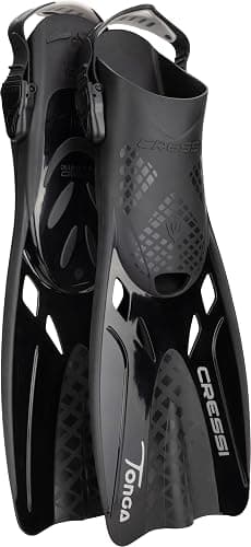 Cressi Snorkeling Set- Short Adjustable Fins, Silicone Mask, and Dry Snorkel- Compact for Travel- Tino Adventure Set- Designed in Italy - Small-Medium - Black/Graphite thumbnail 4