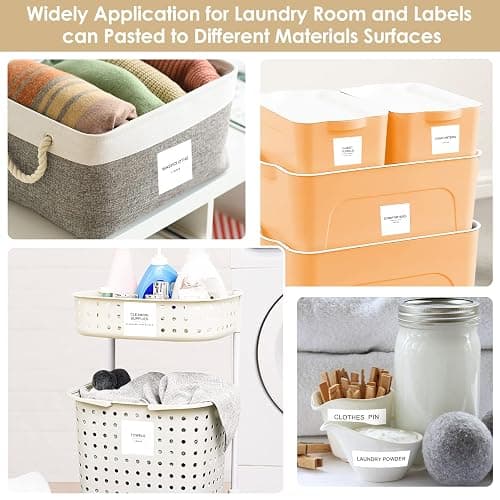 372 PCS Preprinted Minimalist Home Laundry Bathroom Labels for Organizing | Household Labels with DIY Blank Labels, Waterproof Oil Resistant Stickers for Bathroom Laundry Home Organization Supplies thumbnail 7