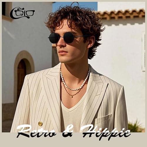 CGID Retro Round Polarized Sunglasses Mens Womens Circle Metal Hippie Shades UV400 Protection E01 thumbnail 2