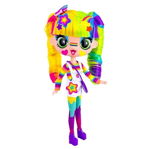 Decora Fashion Girlz Series 2– Decora Dream – 11” Fabric-Costumed Posable Vinyl Doll with Extra-Long Rainbow Hair, 50+ Surprises, Puffy & Flat Removable Stickers, and Accessories thumbnail 3