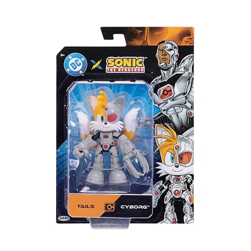 DC X Sonic Collectable Action Figures Shadow as Batman, Tails as Cyborg, Knuckles as Superman Featuring Highly Articulation Figures with Dynamic Posing thumbnail 6