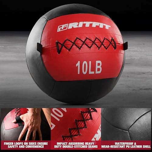 RitFit Medicine Ball / weight ball / Soft Medicine Ball / Wall Medicine Ball / Soft Wall Ball / Wall Ball set/ Medicine Balls for Exercise and Conditioning Workouts, Fitness Gym Equipment for Core Training and Cross Training (5/10/15/20/25/30 lbs) thumbnail 2