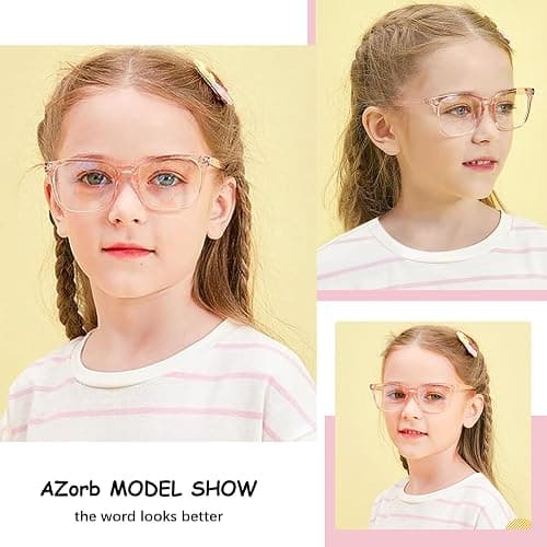 AZorb 2Pack Kids Blue Light Blocking Glasses - TR90 Unbreakable Computer Screen Glasses for Boys & Girls thumbnail 2