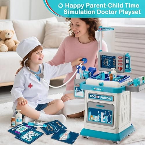 AuroTops Doctor Kit for Toddlers 3-5, 26 Pcs Kids Doctors Play Set | Gifts for 3 Year Old Boys Role Play Toy Medical Cart Doctor Toys Educational Toys for Boys & Girls Birthday Gifts Ages 3-8 thumbnail 6
