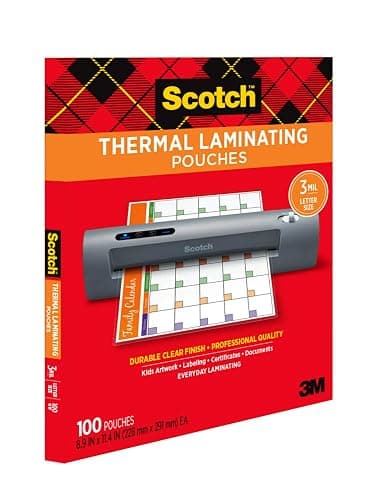 Scotch Thermal Laminating Pouches, for Use with Thermal Laminators, 8.9 x 11.4 Inches, Letter Size Sheets, 100 Count - 100-Pack thumbnail 10