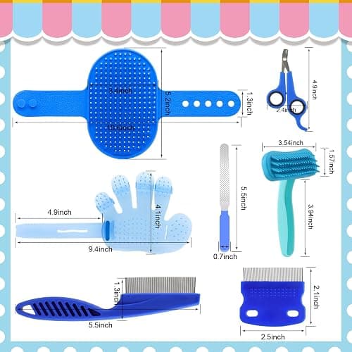 Rabbit Grooming Kit, Rabbit Brush for Shedding with Bunny Nail Clipper, Rabbit Nail Trimmers with Pet Combs for Hamster Guinea Pig Ferret by KALAMANDA thumbnail 2