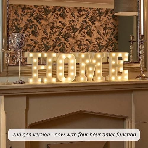anso LED Alphabet Letter & Number Light Sign Decorations Lamp for Home Birthday Party Event Night Lights 22cm (A) thumbnail 8