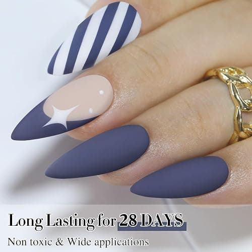 Double Rhythm 15ML Gel Nail Polish Pure Sheer Same Color Same Bottle Soak Off Gel Polish Art Manicure Salon DIY at Home for Women (Deep Blue Gray-A1465) thumbnail 7