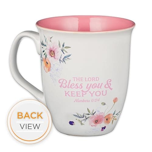 Christian Art Gifts White and Pink Floral Ceramic Coffee Mug – 14 oz. Lead & Cadmium-free Inspirational Scripture Coffee & Tea Mug for Mothers with Encouraging Words: Best Mom & Bible Verse: Num. 6:24 thumbnail 6