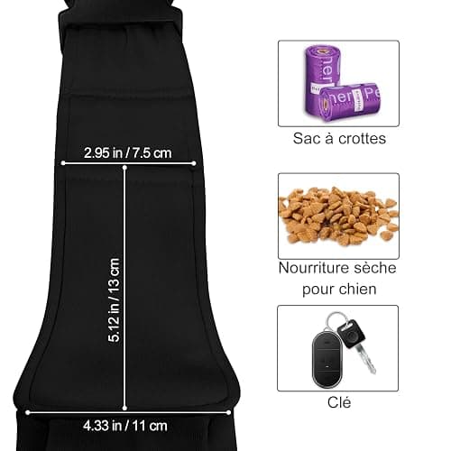 PETLOFT Sac de Transport pour Chien,Sac Transport Chiot, Réversible Sling Bandoulière Réglable, avec Crochet de Collier pour Chiot/Chat/Lapin Jusqu'à 4.99kg, Noir thumbnail 6