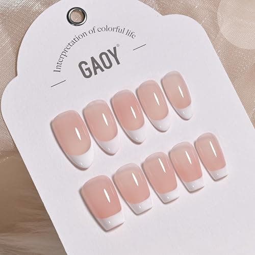 GAOY White Swirl Gel Nail Polish Art Liner, 12ml Classic Color Nail Paint Design with Thin Brush, UV Light Cure for DIY French Manicure at Home thumbnail 4