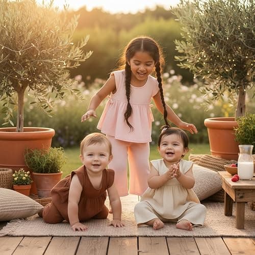 citgeett Baby Girl Summer Clothes Outfit Cotton Linen Sleeveless Ruffle Shirt and Wide Leg Pants Toddler Girls Clothes Set thumbnail 2