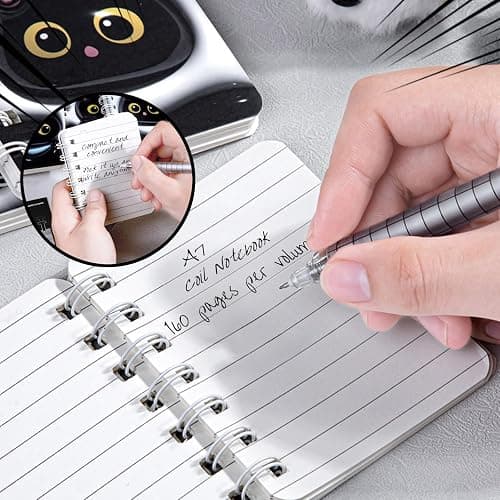 Mangpung 24 Packs Cute Black Cat Mini Notebooks Kawaii Portable Pocket Notebook for Black Cat Birthday Party and Office Party Favors College Ruled Pages thumbnail 7