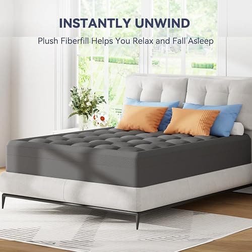ELEMUSE 3 Inch Queen Dual Layer Memory Foam Mattress Topper with Pillowtop | 2 Inch Cooling Gel Foam,1 Inch Soft Pillowtop Pad, Pressure Relief Bed Topper, Comfortable Support thumbnail 8