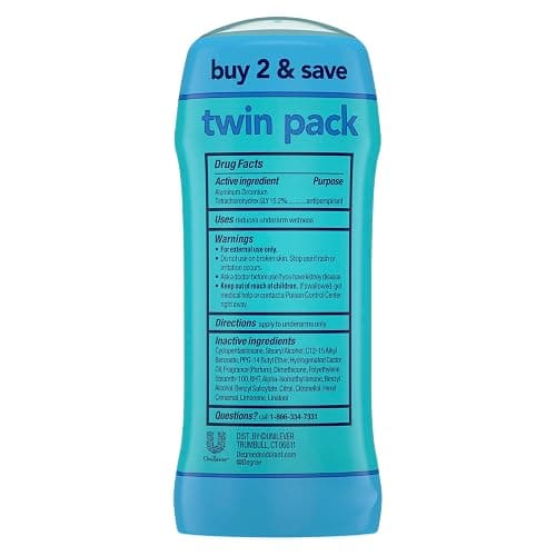 Degree Antiperspirant Deodorant Twin Pack Shower Clean 48-Hour Sweat and Odor Protection Antiperspirant for Women 2.6 oz thumbnail 2