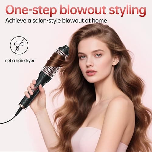 Hahahope 1.5 Inch Thermal Brush, Heated Round Brush for Blowout Look with Negative Ions & Ceramic, 30s Fast Heating Curling Iron with 10 Temperature Settings for Volumizing, Travel Hair Styling Tool thumbnail 2