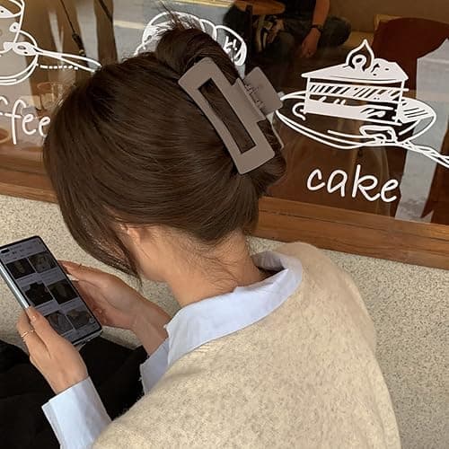 MAORULU Large Hair Claw Clips for Thick Hair, Banana Clips with Strong Hold for Women and Girls, Brown 1 thumbnail 8