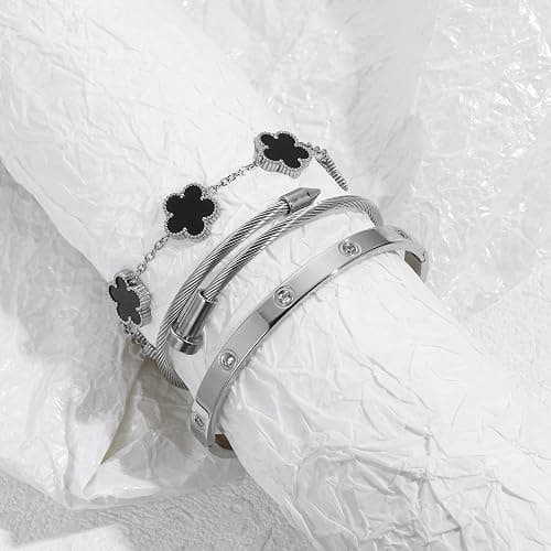 Jade cabbage Gold Bracelets for Women 18K Gold Plated Love Friendship Bracelet With Cubic Zirconia Cuff Bangle Jewelry Set Witness the Gift of Love thumbnail 5