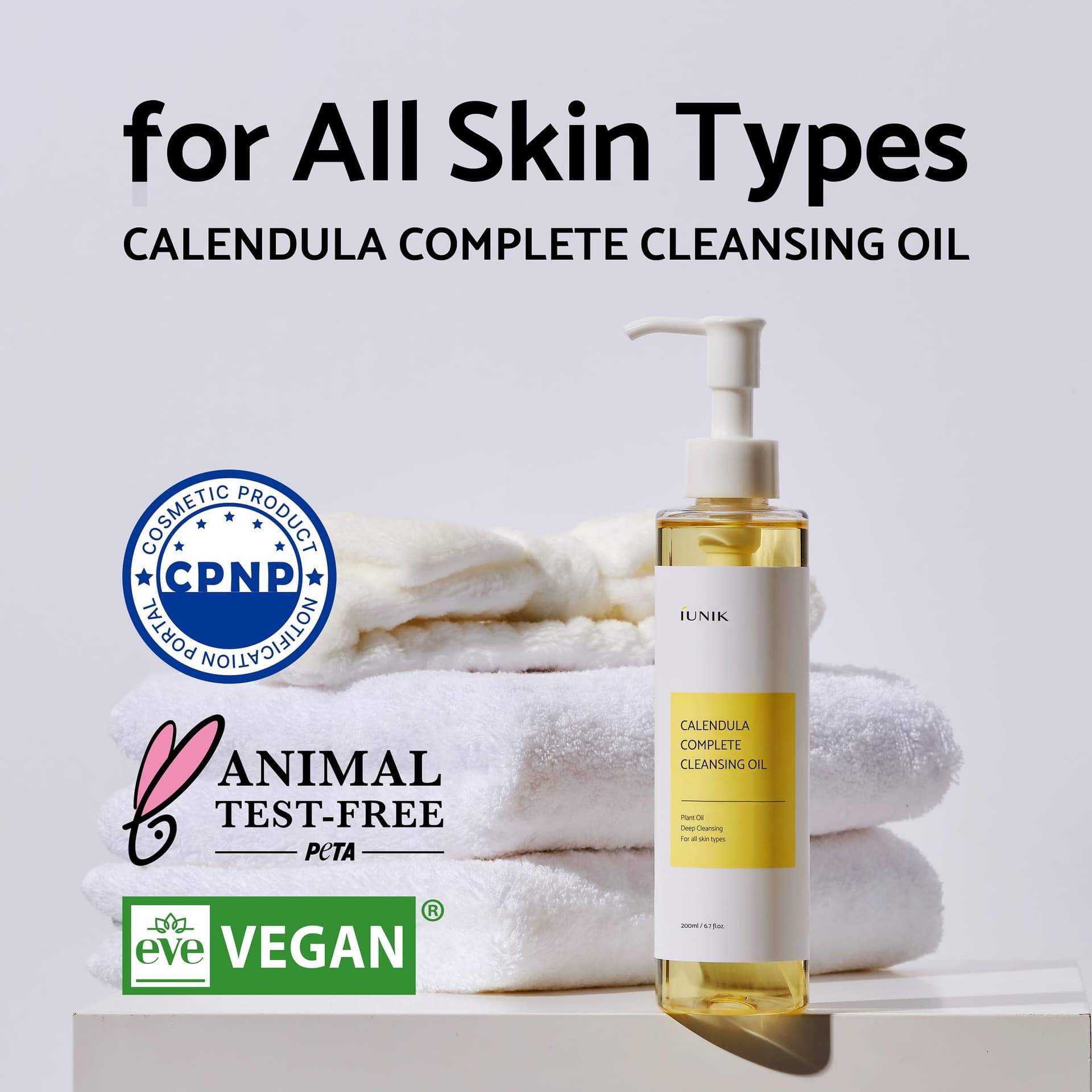 IUNIK Calendula Complete Deep Vegan Cleansing Oil 94% Plant-based Oils Blackhead Melting Makeup Remover Mascara Sunscreen Eyeliner Facial Cleanser - Dry Oily Acne-Prone Sensitive Skin Korean Skincare thumbnail 3