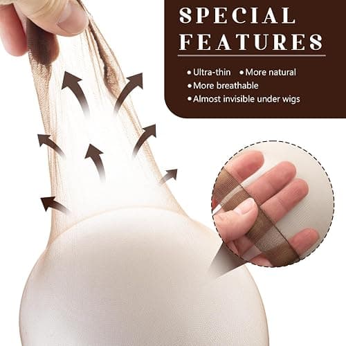 Z-CHARMMY HD Bald Caps for Lace Front Wigs, 36 Pieces Non-slip Stocking Wig Cap Bulk, Dark Brown thumbnail 6