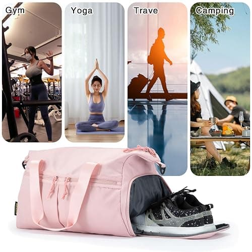 VEAGIA Weekender Duffel Bag With Shoe Compartment And Wet Pocket-Luggage Everyday Overnight Bag for Men and Women Travel-Carry On Gym Bag thumbnail 7