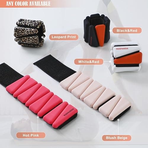 INDEPANDIA Wrist Ankle Weights for Women & Men, 2lbs/4lbs Adjustable Weighted Bangles to Boost Calorie Burn & Strength, Arm & Leg Weights for Pilates, Yoga, Walking, Barre, Gym & Home Workout thumbnail 8