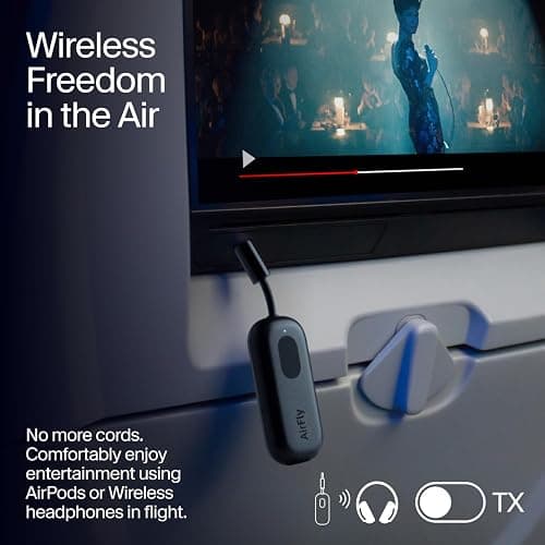 Twelve South AirFly Pro Bluetooth Wireless Audio Transmitter/Receiver for up to 2 AirPods/Wireless Headphones; Use with Any 3.5 mm Audio Jack, Black thumbnail 4