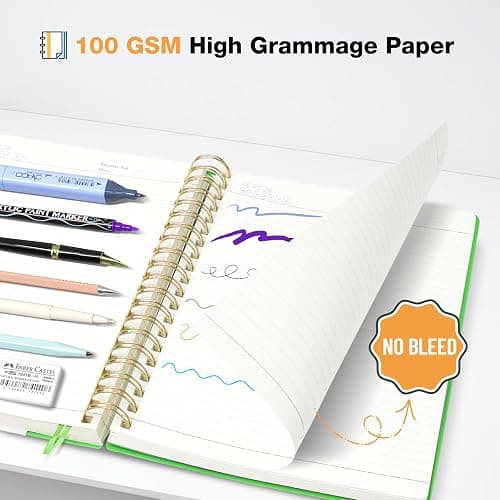 Smarpau A5 Notebook, 320 Pages Thick Hardcover Wirebound Spiral Notebook, 100gsm Thick Paper Journals for Women Men Writing, Waterproof PVC Notepad for School Office, 14.5 x 21cm - Blue thumbnail 4