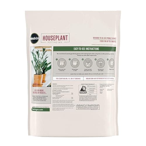 Miracle-Gro Houseplant Potting Mix: Fertilized, Perlite Soil for Indoor Gardening, Designed to Be Less Prone to Gnats, 4 qt. thumbnail 5