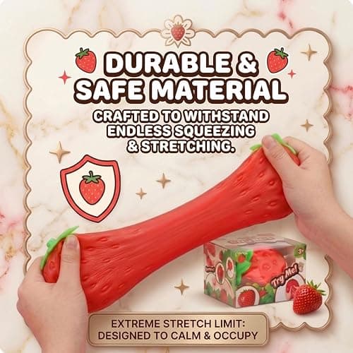 Giant Strawberry Squishy, Squishy Strawberry, Realistic Strawberry Model Party Favor Slow Rise Pressure Release, Realistic Glossy Dragon Desk Decor, Soft Squeeze Relief (One 5 Inch) thumbnail 5