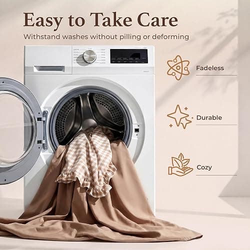 BDEUS 7 Pieces Gingham Ruffle Comforter Set Full Size, Brown Grid Tartan Bedding Set, Soft Breathable Fabric Comforter with Flat Sheet, Fitted Sheet, 2 Pillowcases & 2 Shams, 82"X86" thumbnail 9