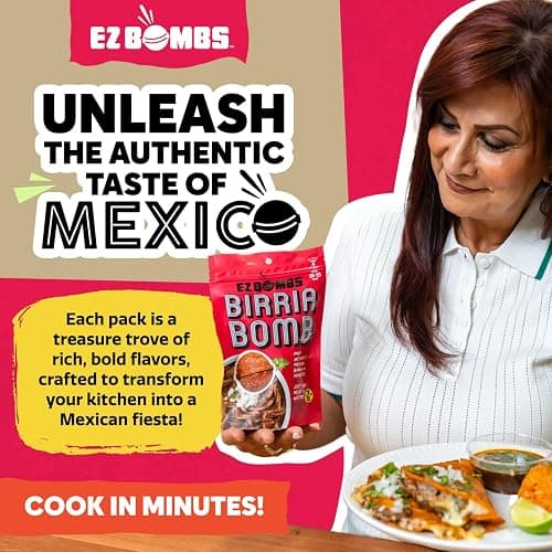 EZ Bombs Birria Bomb Seasoning, Pack of 2 – Authentic Mexican Spice Mix for Tacos, Burritos, Nachos, and Quesadillas – Made with Real Chiles, Herbs, and Spices for Quick and Flavorful Meals thumbnail 3