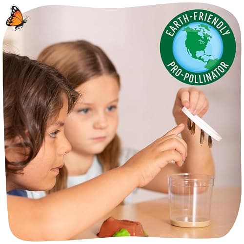 Insect Lore Butterfly Garden with 10 Live Baby Caterpillars - Habitat, Feeder, Chrys-A-Lid Holders, STEM Activity Journal - Raise and Release Painted Lady Butterflies thumbnail 3