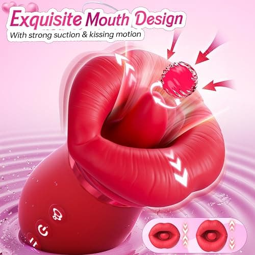 Vibrator Adult Sex Toys for Women - Sovokn 5IN1 Mouth Sucking Vibrator Rose Sex Toy, 10 Tongue Licking, 3 Auto & 1 Manual Sucking Adult Toys New APP, Anal Clit Nipple Vibrators Female Couples Sex Toys thumbnail 3