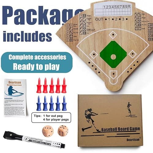 Baseball Board Game, Oak Made Leisure Game for Sport Battle Table Game for Family Party Holiday Coffee Travel Time Gameboard thumbnail 4