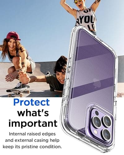 AICase Clear Case for iPhone 15 Pro Max,Heavy Duty Durable 3-Layer [Not Yellowing][Military Grade Drop Protection] Shockproof/DropProof Protective Cover for iPhone 15 ProMax Case thumbnail 3