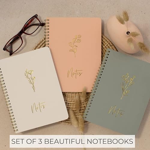 ZICOTO Aesthetic Spiral Notebook Set of 3 For Women - Cute College Ruled 8x6 Journal/Notebook with Large Pockets And Lined Pages - Perfect Supplies to Stay Organized at Work or School thumbnail 3