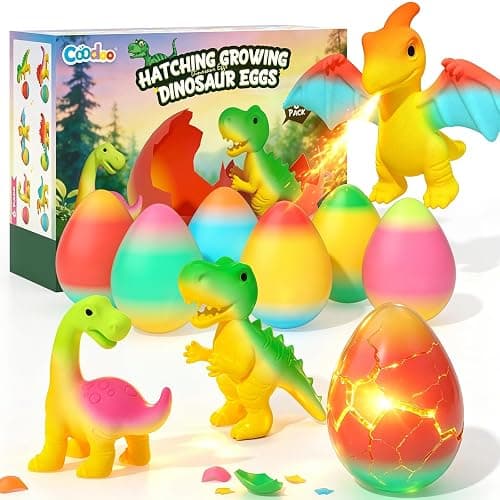 Dinosaur Hatching Surprise Eggs - 6 Pack Dinosaur Toys for Kids 3-5 5-7 6-8 | Easter Basket Stuffers, Christmas Birthday Party Favors for Kids 4-8, Toddler Outdoor Toys, Crafts Gifts for Ages 3 4 5 6 7 8 - Image 1