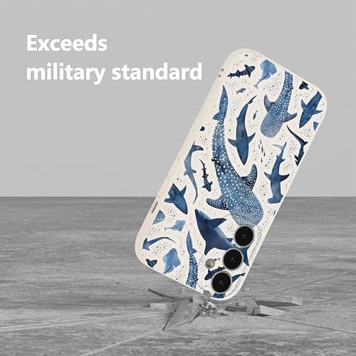 Jumkook Magnetic Case for Samsung Galaxy A16 5G 6.7", Summer Ocean Whale Printed, Cute Aesthetic Shark Pattern Women Girl, Compatible with Magsafe, Soft Silicone Cover for Samsung A16 5G thumbnail 4