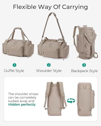 BAGSMART 4-IN-1 Gym Bag for Women Men, TSA Duffle Bag for Travel | With Shoe Compartment & Wet Pocket, 22L/30L/38L Tactical Backpack with 40oz Water Bottle Holder, Lightweight, Water-resistant thumbnail 3