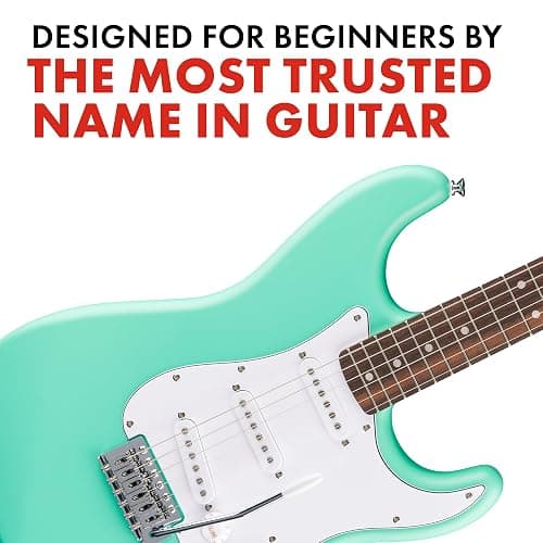 Fender Squier Debut Series Stratocaster Electric Guitar, Beginner Guitar, 2-Year Warranty, Includes Free Lessons, Sea Foam Green with Satin Urethane Finish thumbnail 4