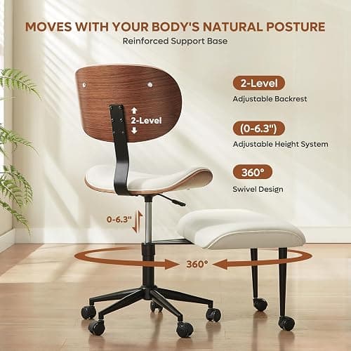 Bestier Ergonomic Cross Legged Office Chair,Height Adjustable Seat for ADHD, Meditation Office Chair for Short Women, 360° Swivel Adjustable Height for Pregnancy Yoga Kneeling Meditation White thumbnail 5