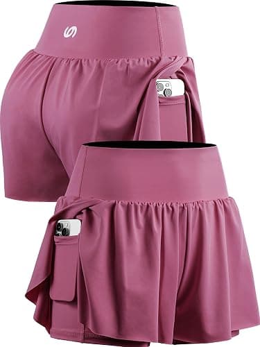 CADMUS 2 in 1 Women's Spandex Athletic Shorts Gym Yoga Shorts Pockets thumbnail 8