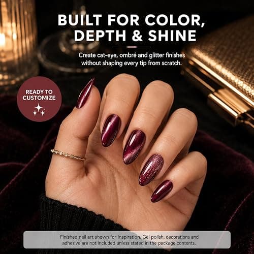 Yabonica Medium Almond Nail Tips 600pcs 12 Sizes Pre-Etched Soft Gel Tips | Half Matte Full Cover Press on False Nail Tips Acrylic Nails DIY Extension Gift for Women Home Salon Beginner thumbnail 7
