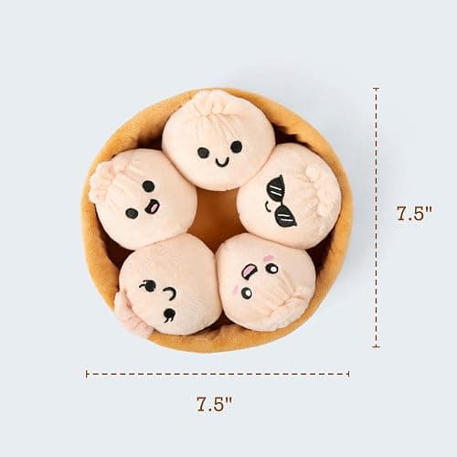 WHAT DO YOU MEME? Emotional Support Dumplings by Relatable – Valentines Day Gifts, Cute Valentines Plushies Set, Cuddly Stuffed Animals, Includes 5 Plush with Carrying Basket thumbnail 3