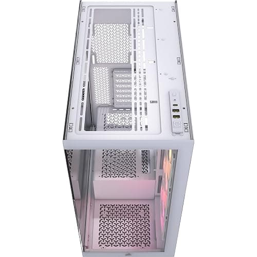 CORSAIR 3500X ARGB Mid-Tower ATX PC Case – Panoramic Tempered Glass – Reverse Connection Motherboard Compatible – 3X CORSAIR RS120 ARGB Fans Included – White thumbnail 4