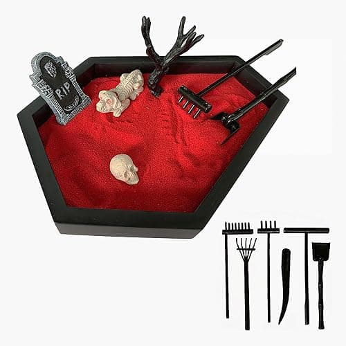 Zen Garden for Desk Gothic Gifts Office Desk Decor Mini Zen Garden Kit (Gothic Set A) thumbnail 4